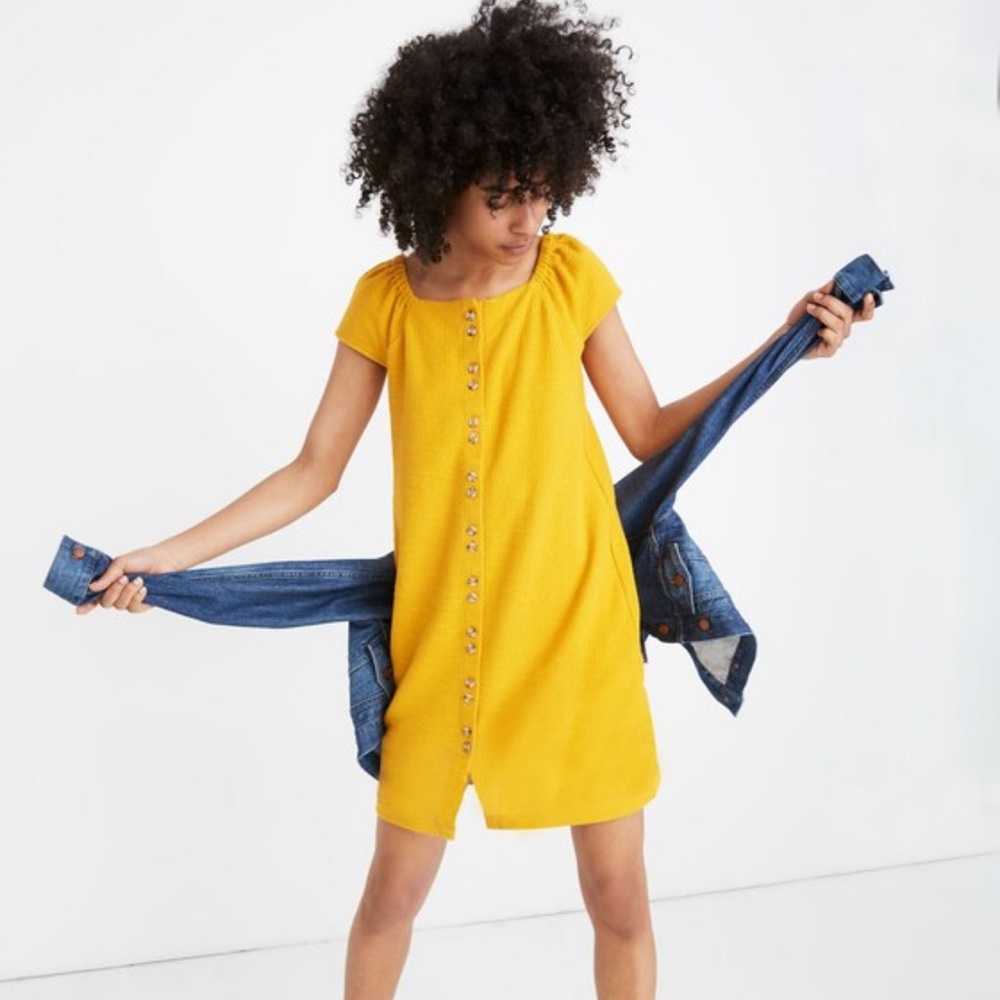 Madewell Texture & Thread Cap-Sleeve Dress